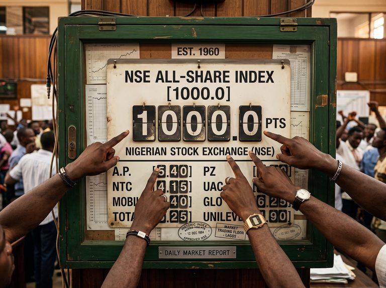 Engraved illustration of an index chart taking shape on a ledger page, forest-green and amber tones
